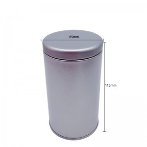 Кръгъл оформен хранителен прозорец калай кутия за чай (65mm * 115mm)